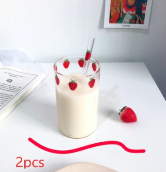 Strawberry straw glass