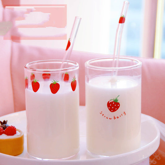 Strawberry straw glass