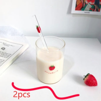 Strawberry straw glass